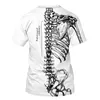 Men's T-Shirts Summer Wear Short-Sleeved Shirt Collar 3D Printing T-shirt The Skeleton Pattern Character Big Yards