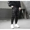 Prowow Erkekler Kurdela Streetwear Kargo Pantolon Sonbahar Hip Hop Joggers Pantolon Tulum Siyah Modası Baggy Pockets Pantolon 210707