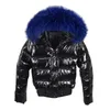 Fashion European Black Women's Winter Jacket Big Fur Hooded Thick Down Parkas Female Warm Coat for Women 211013