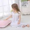 Summer Children's Girls Dress Sleepwear White Lace Cotton Princess Vintage Nightgowns Baby Nightdress Kids Clothes Vestidos 210908