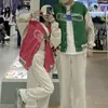Vestes pour femmes Biggorange lettre broderie Baseball veste couleur bloc Vintage Harajuku 2022 printemps surdimensionné manteaux Streetwear