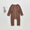 Lente en herfst lange mouwen gebreide baby Siamese romper klimmen kleding Leotard trui romper meisje 210702