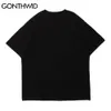 GONTHWID Magliette Camicie Hip Hop Creativo Cow Cowboy Manica corta Magliette Streetwear Hip Hop Harajuku T-shirt Uomo Casual Allentato Magliette e camicette C0315