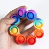 Love Heart Bracelet Fidget Reliver Stress Toys Rainbow Bracelets Push Bubble Antistress Adult Children Sensory Decompression Toy