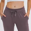 SHINBENE Naked Feel Fabric Workout Sport Joggers Pants Women Waist Drawstring Fitness Running Sweatpants with Two Side Pocket 210929