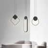 Led moderne minimaliste pendentif lumières esthétique géométrique créatif salon chambre salle à manger éclairage lampes suspendues pendentif