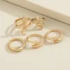 S2704 Fashion Jewelry Knuckle Ring Set Geometric Snakes Stacking Rings Midi Rings Sets 5pcs/set