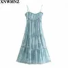 Kobiety Sukienka Lato Elegancka Beach Bez Rękawów Midi Backless Woman Green Chic Ruffle Hem Long Casual Es Robe 210520