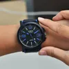 Armbandsur est xi män sport klockor mode casual gummi armé kvarts klocka militär reloj