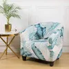 Modern blommig klubb fåtölj täcker stol slipcover stretch badkar soffa spandex soffa för bar räknare 211207