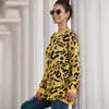 Frauen Pullover Sexy Leopard Gedruckt Pullover Tops Frauen O Hals Langarm Lose Pullover Herbst Mujer Strickwaren WDC3380