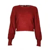Vintage solid grey sweater women pullovers knitted crop top streetwear pullover autumn winter retro soft jumper 210427