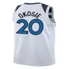 100% zszyty Josh Okogie #20 koszulka do koszykówki Custom Męsów Młodzież XS-6XL Koszulki do koszykówki