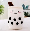 24cm Bubble Milk Tea Plush Toy Brewed Boba Stuffed Cartoon Cylindrical Body Pillow Cup Shaped Pillow Super Soft Hugging Cushion Creative Gift Children DHL F0527