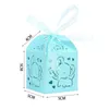 Emballage cadeau 10 pièces boîte bleu rose bébé douche fête fournitures avec ruban sexe révéler mignon éléphant anniversaire mariage décor