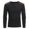 Мужские свитера Мужская рубашка 2021 Springautumn повседневная пэчворк O-образным вырезом Пуловер Slim Fit Fleece для человека корейский стиль