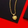 Classical Women Jewelry Real 18 K Gold&heart Design Pendant Necklace 16-30 Inch Water Wave Chain