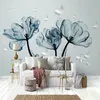 Wallpapers Po Wallpaper 3D Fantasy Blue Flowers Butterfly Murals Living Room TV Sofa Bedroom Home Decor Wall Painting Papel De Parede