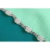 Robe de débardeur tricotée d'été Femme Perle Perles Mini Slim Moulante Patchwork Couleur Design 210421