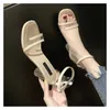 Dress Shoes Transparent High Heel Jelly Sandals PVC Thick Open Toe Ankle Strap Casual For Women Clear Sandal