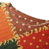 Swetry damskie 2022 Patchwork z długim rękawem zielony pomarańczowy retro retro vintage dziwaczna Kobieta Zimowe ubrania streetwearne gotycka koszula