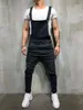 Men's Pants Distressed Denim Carpenter Overalls Bib Jumpsuits Moto Biker Jean Trousers Drak22