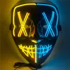 LED Light Up Halloween Mask świecący w ciemnych przerażających maskach Luminous Festival Party Cosplay Costplay Decor4204464