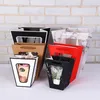 50Pcs Portable Trapezoid Flower Gifts Paper Bag Handheld Transparent Window Gift Package Containers FOR Wedding Party