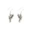 24Pair / Lots Alloy * Rewolver Gun Charm * Sp Żyrandol Kolczyki Gift Etui Silver Fish Ear Hook R-75