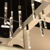 Nowoczesny Loft Led Żyrandol K9 Kryształ Chrome Duplex Schodowy Żyrandol Żyrandol salon Hotel Sufitowy Wiszący Lekku Luksusowa Lampa wisząca