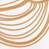 2021 Trend Punk Gold Farbe Metall Licht Gewicht Kette Frauen Sexy Einstellbare Kleidung Zubehör Charme Körper Schmuck Set