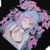 Erkekler Hip Hop Streetwear T Gömlek Seksi Anime Kız Illusion Baskı Tshirt Yaz Kısa Kollu T-Shirt Harajuku Pamuk Gevşek Tops Tees 210322