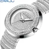 Horloges crrju vrouwen luxe merk horloge eenvoudige quartz dame waterdichte polshorloge vrouwelijke mode casual horloges klok reloj mujer 210517