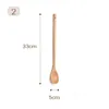 Solid wood Japanese long handle spoon domestic tableware large lacquer soup spoon prepared coffee stirring spoons T2I52740
