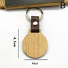 Porte-clés en bois et cuir PU pour femmes et hommes, à la mode, personnalisé, pendentif de sac, accessoires de bijoux, vente en gros