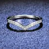 Uitstekende gesneden micro d kleur hoge helderheid MoissSite Cupido pijl ring zilver 925 sieraden vrouwelijke geschenk