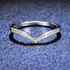 Uitstekende gesneden micro d kleur hoge helderheid MoissSite Cupido pijl ring zilver 925 sieraden vrouwelijke geschenk