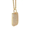 قلادة علامات Zirconia المكعبة Zirconia Netlace 18K Gold Jewelry مجموعة قلادة قلادة بلينغ هوب هوب مربعة للنساء لسلسلة الفولاذ المقاوم للصدأ