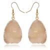 Simple Druzy Drusy Waterdrop Charms Earrings Hars Handmade Gold Earings for Women Party Verjaardagscadeau