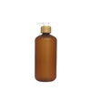 120ml 250ml 500ml Frosted Amber Brown Plastic PET Bottle Bamboo Cap Black White Lotion Pump Shampoo Packaging Containers 10pcs Sto274z