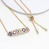 Colliers pendentif rétro colorés, chaîne de clavicule, Style ethnique, plein de diamants, Wisiorek