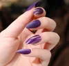 deep purple shinning and Matte nail strip wear reusable nail patch finished false nail tips Wearable Full Cover Decor Tips Art