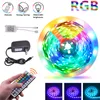 USA Stock RGB LED Strips 16.4Ft 32.8Ft 5050 Strip lights 30LEDs/M With 44Key Remote Control