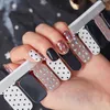 20 Tips Glitter Nail Stickers Sheet Full Wraps Gold Stamping Self Adhesive Nails Art Decals Manicure Tools