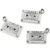 Cassette tape charms hangers voor sieraden maken armband ketting DIY accessoires 23x16mm antiek zilver 50 stks