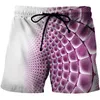 Mäns Shorts Geometriska Mönster 3D Print Korta Trunks Män Casual Streetwear Beach Fashion Swimwear Pants Board Bottoms 2021