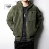 LUKER CMSS Men Winter Jacket Coat Hooded Warm Cotton Padded Thick Polar Fleece Parka Male Fashion Embroidery Army Green Outwear 211129