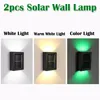 Zonne-energie-verlichting Outdoor slimme waterdichte wandlamp aangedreven zonlicht voor tuin decoratie draadloze straat binnenplaats lampen