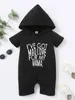 Baby Slogan Graphic Hooded Romper SHE
