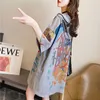 O Шеи плюс размер капюшона футболка женщина лето с коротким рукавом футболка мода свободный корейский стиль женщины S 210623